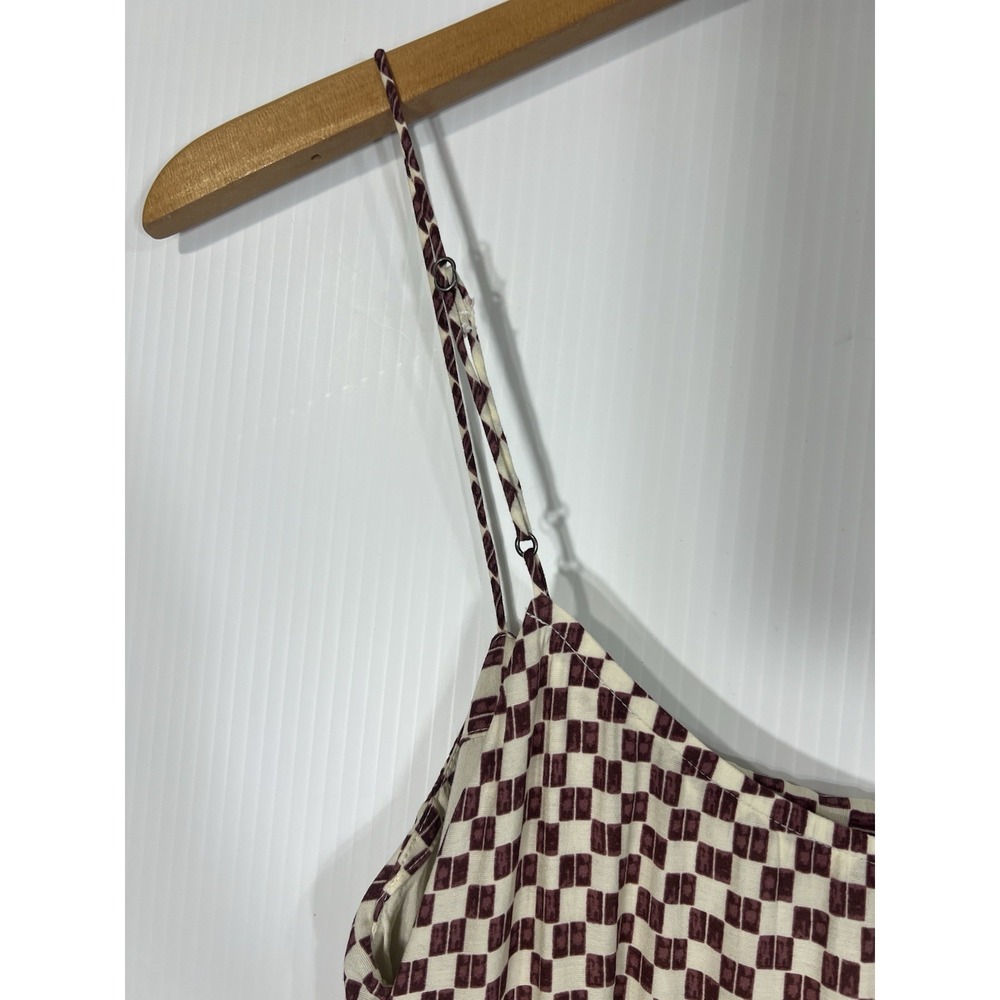Abercrombie & Fitch Tiered Trapeze Midi Dress Size XS Checkered Pockets *FLAW* - Picture 6 of 14